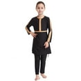 thumbnail image 4 of Toddler Swimsuit Girl Girl's Full Coverage Long Sleeve Swim Shirt and Swim Pants with Hat Bathing Suits for Girls Coffee 2-3 Years, 4 of 8