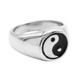 thumbnail image 3 of Anillo de Acero Inoxidable Fernando Unisex Blanco Y Negro Tamaño 13, 3 of 8