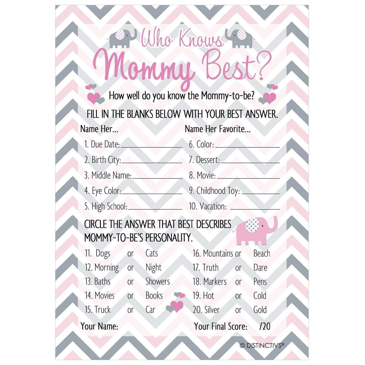 PINK You Are My Sunshine 24 Baby Shower Game Cards Whats In Your Cell Phone 