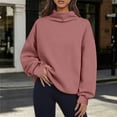 thumbnail image 3 of Women's Turtleneck Oversized Pullover Sweatshirt Long Sleeve Loose Basic Casual Fall Everyday Top, 3 of 7