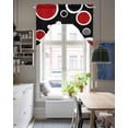 thumbnail image 4 of Geometric Red Swag Valances for Windows, Small Curtains Drapes, Modern Black Grey White Abstract Circle Kitchen Window Curtains Over Sink Window Treatment Valance for Bedroom/Bathroom 56"x36", 4 of 5