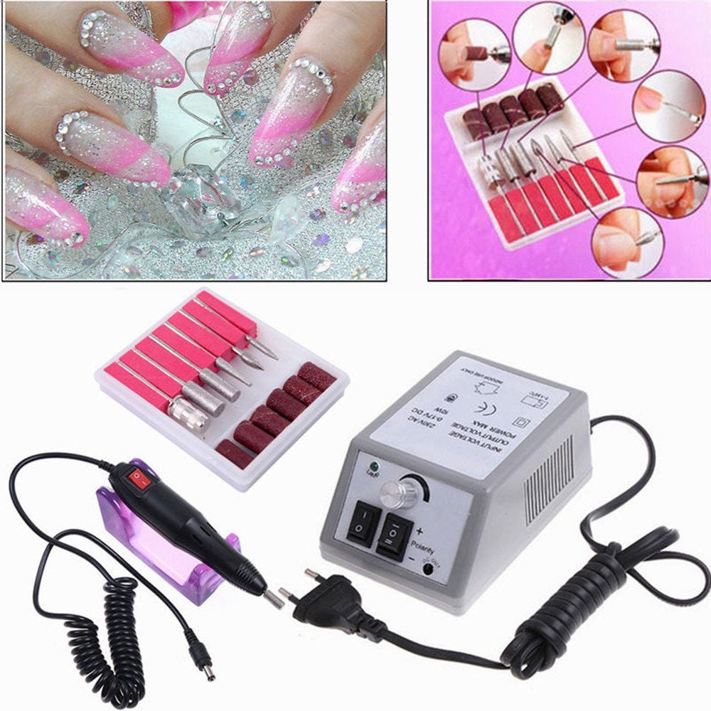 Electric Nail Drilling File Manicure Tool Pedicure File Nail Drill Kit Machine Nail Art Device (black)