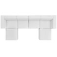 thumbnail image 3 of Modway Mingle Vegan Leather 4-Piece Sofa and 2 Ottomans Set in White, 3 of 10