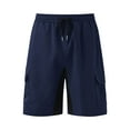 thumbnail image 4 of Felirenzacia Men Casual Patchwork Pocket Elastic Waist Straight Half Shorts Pants Sport Pants, 4 of 5