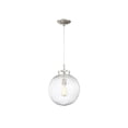 thumbnail image 1 of Meridian M70068BN 1 Light Mini Pendant - Ribbed Clear with Brushed Nickel, 1 of 1