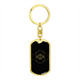 thumbnail image 4 of Sacred Geometry The Vesica Piscis Stylized Version Stainless Steel or 18k Gold Premium Swivel Dog Tag Keychain, 4 of 8