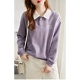 thumbnail image 3 of Purple polo collar top, 3 of 9