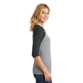 thumbnail image 2 of District Made Ladies Perfect Tri 3/4 Sleeve Raglan-3XL (Black Frost/ Grey Frost), 2 of 3