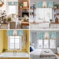 thumbnail image 5 of Summer Ocean Valance Curtain for Windows Sea Octopus White Coral Silhouette Retro Wood Grain Rod Pocket Curtain Valances Short Window Treatments for Kitchen Bathroom Laundry Basement 60 x 18 Inch, 5 of 9