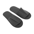 thumbnail image 2 of Unique Bargains 1 Pair Disposable Slippers Foldable Open Toe Anti-slip Hotel Slippers Black, 2 of 5