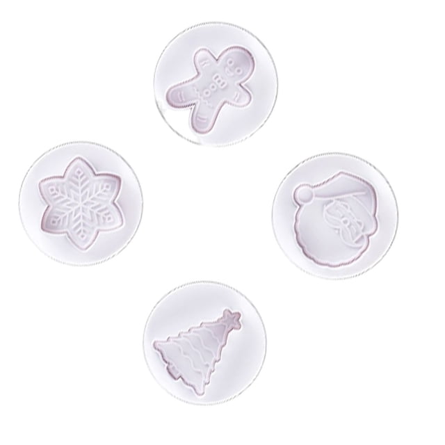 Bearachild Molde de Navidad de 4 piezas para dulces, Fondant, molde para repujado de pasteles, sello, primavera, copo de nieve, manualidades, impresión, Herramientas y accesorios para hornear Tipo B Bearachild HA068724-02
