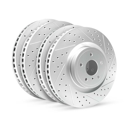 R1 Concepts Drilled and Slotted Carbon Coated Disc Brake Rotor Set WBPN2-59011