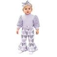 thumbnail image 3 of RTKFRFLM Valentine's Day Gift Baby Girl Clothes Set 3PC & Flora Romper with Ruffle Pants Soft Cotton 0-24 Months Outfit for Photo, 3 of 9