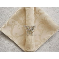 Wedding Linens Inc. (10pcs) 20" x 20" Versailles Chopin Damask Jacquard Polyester Linen Napkins - Champagne