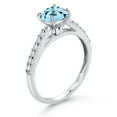 thumbnail image 3 of Gem Stone King 10K White Gold 8MM Cushion Cut Sky Blue Topaz and White Lab Grown Diamond Engagement Ring for Women (2.98 Cttw, Gemstone November Birthstone, Available in Size 5, 6, 7, 8, 9), 3 of 4