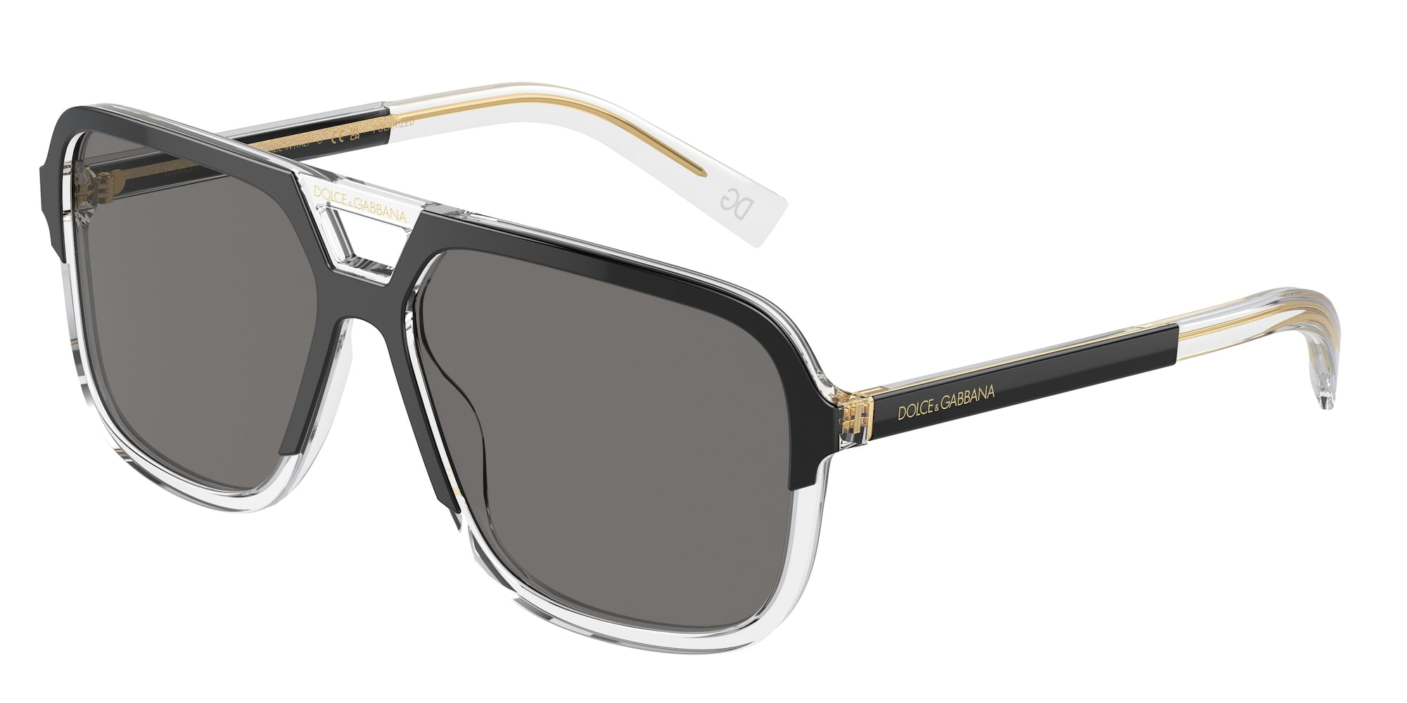 Dolce & Gabbana DG4354 Square Polarized Sunglasses, Black Frame