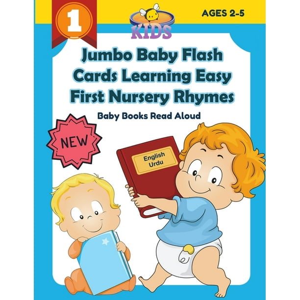 Jumbo Baby Flash Cards Learning Easy First Nursery Rhymes Baby Books Read  Aloud English Urdu : 100+ colorful picture flashcards games rhyming words  cards for preschoolers, toddlers, kindergarten, homeschooling children  distance learning