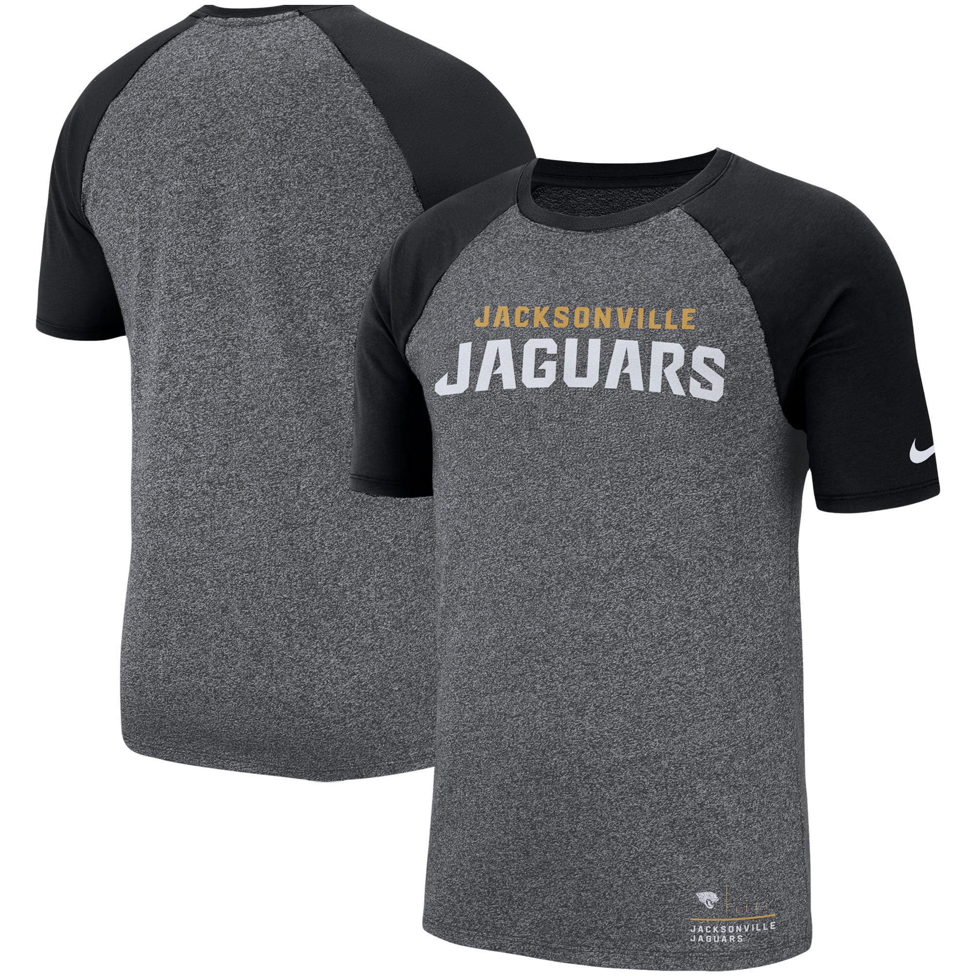Jacksonville Jaguars Nike Fan Gear Marled Raglan Performance T-Shirt ...
