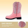 thumbnail image 2 of Sparkly Girls Cowgirl Boots Unisex Child Mid Calf Glitter Toddler Cowboy Boot Little Big Kids Western Riding Shoes, 2 of 7