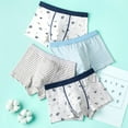 thumbnail image 2 of CYRBOKO Boxers for Toddler Boys, 4 Pieces Elastic Waist Cotton Soft Boys Underwear Blue Size 3-4 T, 2 of 8