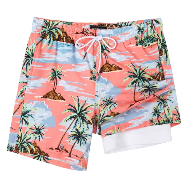 Shorts de baño SURF CUZ con compresión de 7" para hombre, secado rápido