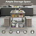 thumbnail image 6 of Costway 5 PCS Dining Table Set with Storage Shelf Rectangular Kitchen Table with 4 Stools Gray, 6 of 10