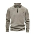 thumbnail image 1 of pstuiky mangas largas para hombre, Suéter informal de moda para hombre, color liso, con cremallera, manga larga y cuello alto. camisetas de hombre m, 1 of 5