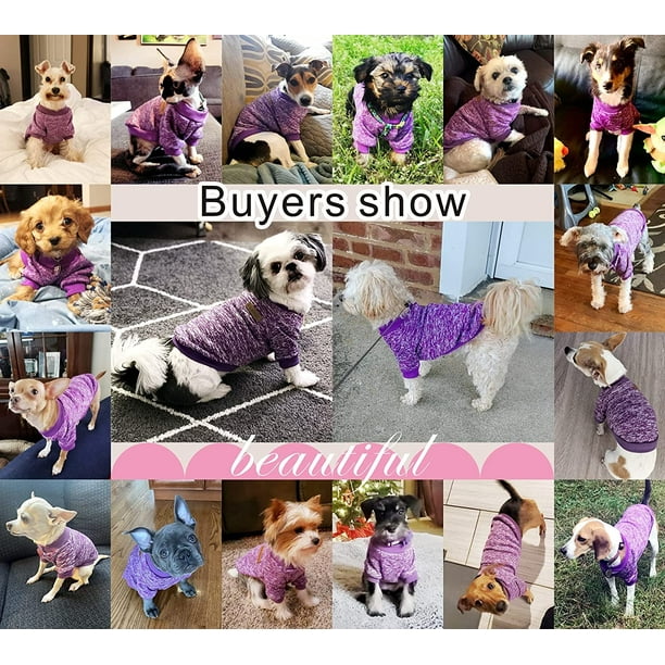 Pet Dog Clothes Knitwear Dog Sweater Soft Thickening Warm Pup Dogs Shirt Winter Puppy Sweater for Dogs Purple M Walmart