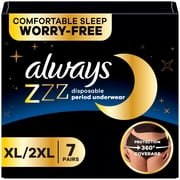 Always ZZZ Overnight Disposable Period Underwear Size XL, 7 Count