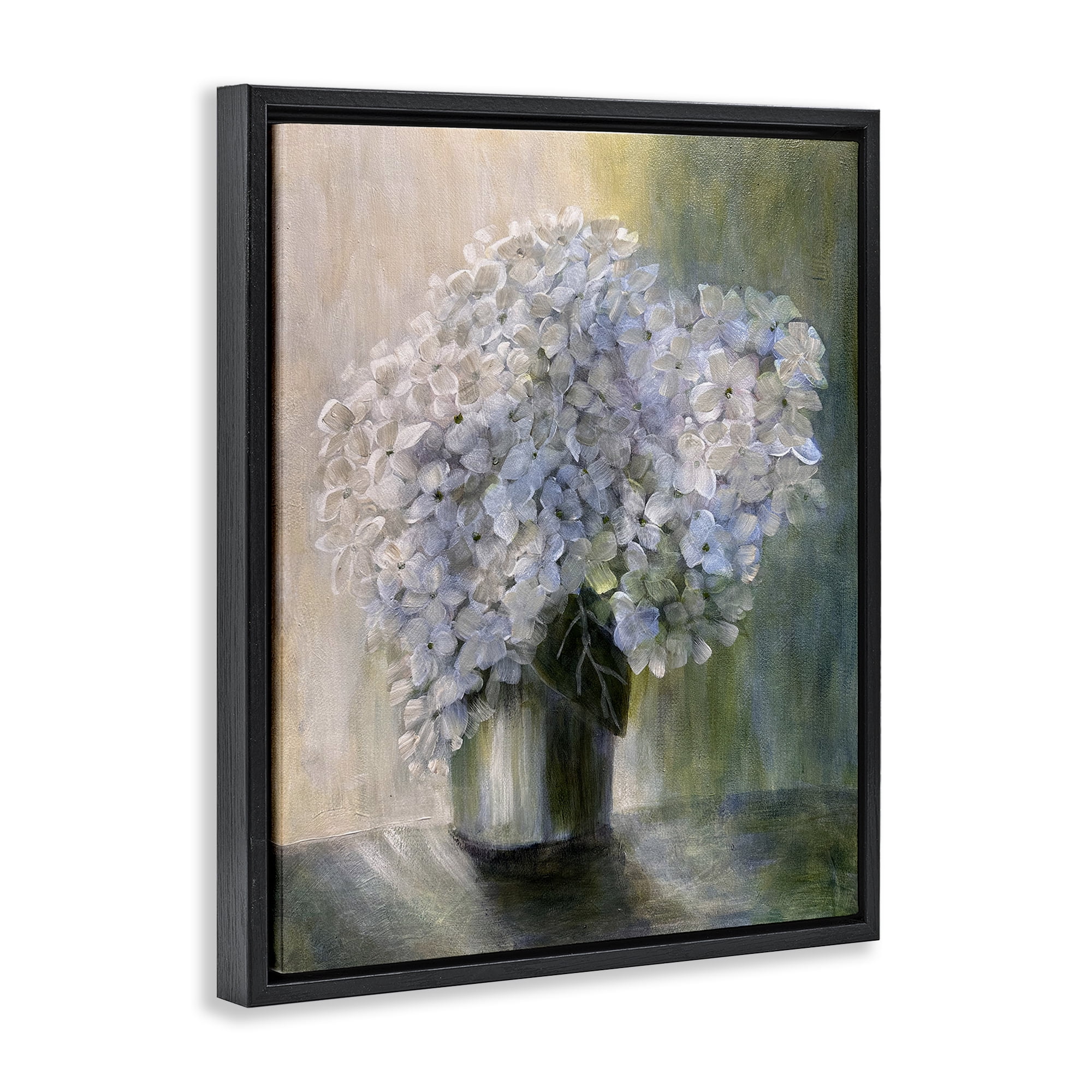 Stupell Industries Hydrangea Still Life Botanical & Floral Painting Black Floater Framed Art Print Wall Art, 17 x 21