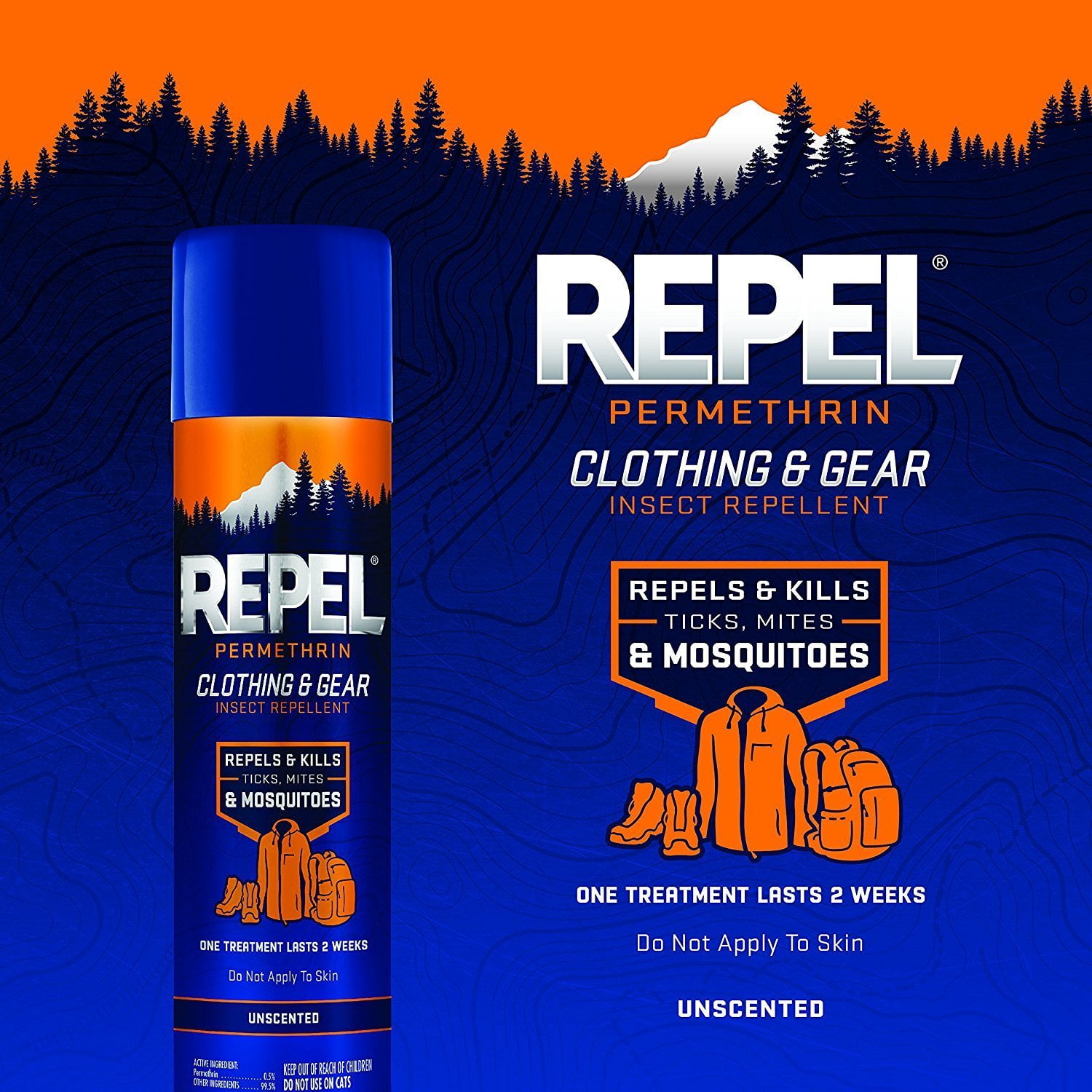 Repel Permethrin Clothing & Gear Insect Repellent Aerosol, 6.5Ounce