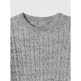 thumbnail image 2 of Suéter GAP para bebés varones con tejido trenzado, cuello redondo, gris, 2 años, 2 of 2