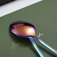 thumbnail image 4 of ReaNea Rainbow Dinner Spoons 6 Pieces Stainless Steel Table  Soup Dessert Spoons Sliverware Set, 4 of 7