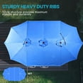 thumbnail image 3 of Aoodor 15ft Large Patio Umbrella with Base Stand, Outdoor Double-Sided Rectangle Umbrella - Blue, 3 of 9