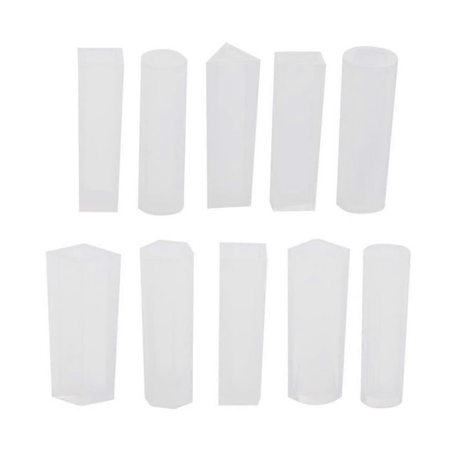 Lot de 10 moules cylindriques en silicone à rayures pour bijoux, outil de fabrication de pendentifs en résine