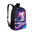 thumbnail image 2 of HUIACONG Cute Axolotl Galaxy School Backpack for Age 6-18 Large Capacity Lightweight Water Resistant Bookbag for Boys Girls Middle High School Back to School Gift, 2 of 6
