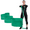 Green, variant on THERABAND CLX Band with Loops, 5 ft, Gold, Max Thickness, 14.2 lbs Resistance, Level 8, Latex Free