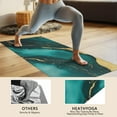 thumbnail image 4 of Green and Gold Marble Glitter Waves Pattern Hot Yoga Mat Towel Non Slip for Hot Yoga - Quick-Drying Yoga Mat Cover with 4 Corner Pockets with Travel Bag - Hot Yoga Towel Non Slip 70"x26", 4 of 6