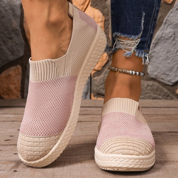 Willtoo Women Knit Slip On Sneakers Breathable Mesh Casual Walking Shoes Round Toe Lightweight Soft Sole Comfort Daily Loafers