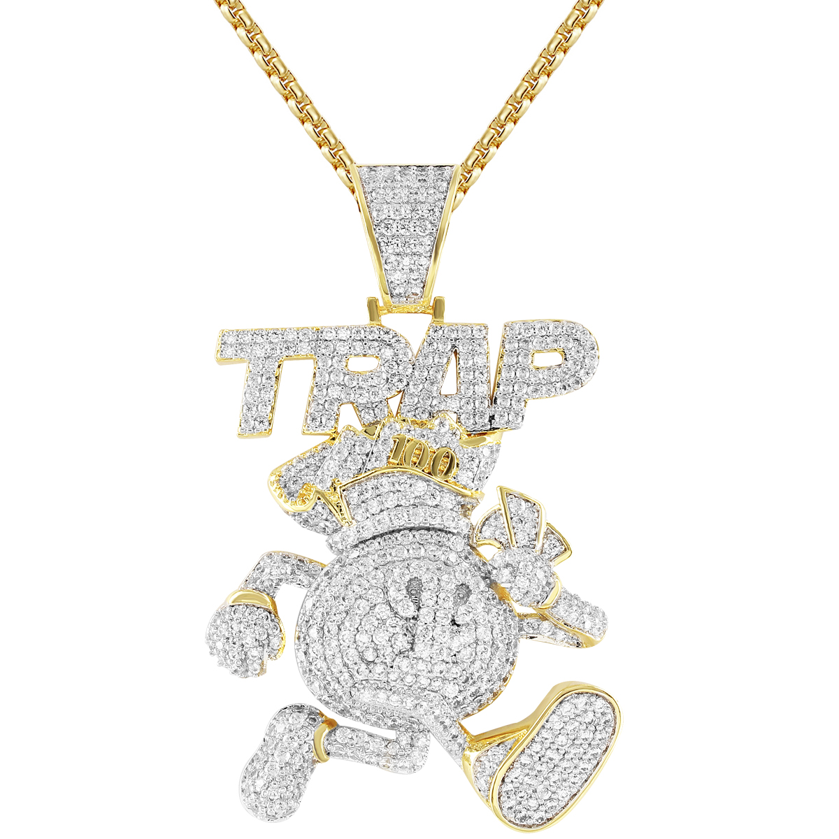 Master Of Bling Men's Running Dollar Bag Cash Bills Trap