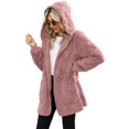 thumbnail image 4 of Baqcunre Full Zip Hoodie Women, Womens Fleece Jacket Open Front Hooded Cardigan Fuzzy Teddy Jacket Warm Winter Coat Jacket Outerwear with Pockets 1 Pc Jacket Pink L, 4 of 7