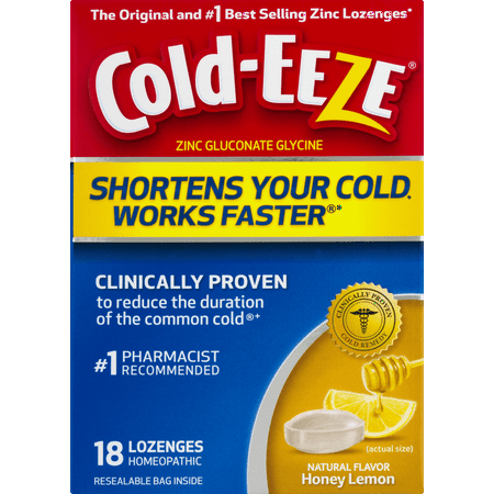 Cold-EEZE Natural Honey Lemon Flavor Lozenges, 18 Ct