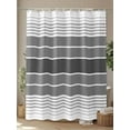 thumbnail image 4 of Fsddascl Gray Ombre Stripe Shower Curtain Set - 36" x 78" Washable Bathtub Curtain with 12 Hooks, Vintage Minimalist Gradient Lines Waterproof Fabric Stall Shower Curtains for Bathroom/Bathtub, 4 of 6