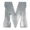 thumbnail image 4 of Huge 20" Metal Letter "M" Wall Decor, Silver with Rusted Edges, Galvanized Wall Mountable Decoration for Country, Mid-Century, or Farmhouse Themed Room or Event, 4 of 6