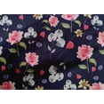 thumbnail image 4 of oneOone Cotton Poplin Navy Blue Fabric Flower & Leaves Watercolor Diy Clothing Quilting Fabric Print Fabric By Yard 56 Inche Wide, 4 of 4