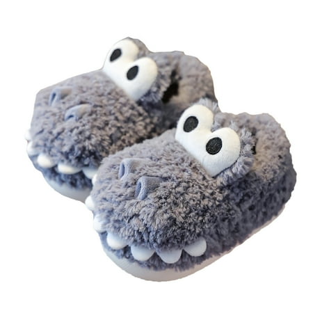 

Cathalem Fuzzy Slippers Children Cotton Slippers Boys Girls Cute Cartoon Hair Slippers Home Warm For Babys Cotton F U Slippers Grey 10 Years