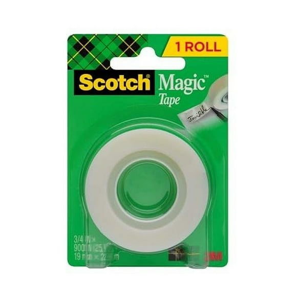 Scotch Magic Tape, 1 Roll, Numerous Applications, Invisible, Engineered for Repairing, 3/4 x 500 Inches, Boxed 205, Transparent