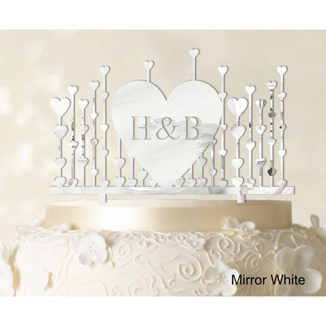 Monogram Cake Topper First Name Initial Heart Cake Topper