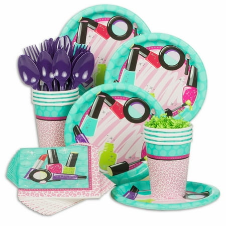 - Spa Birthday Party Standard Tableware Kit (Serves 8) - Party Supplies