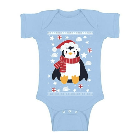 

Awkward Styles Ugly Xmas Baby Outfit Bodysuit Penguin Christmas Pattern Romper